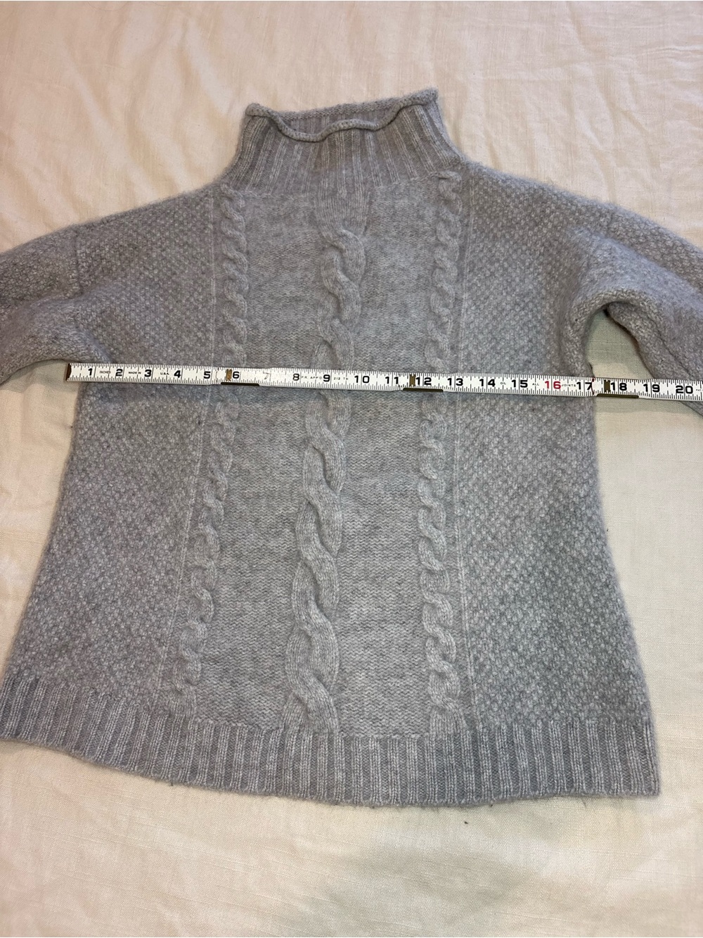 Mantovani Studio Gray 100% Italian Cashmere Ribbed Turtleneck Sweater Large L - Picture 5 of 9